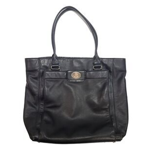 Kate Spade Hampton Road Black Soft Leather Turn Lock Tote Shoulder Bag